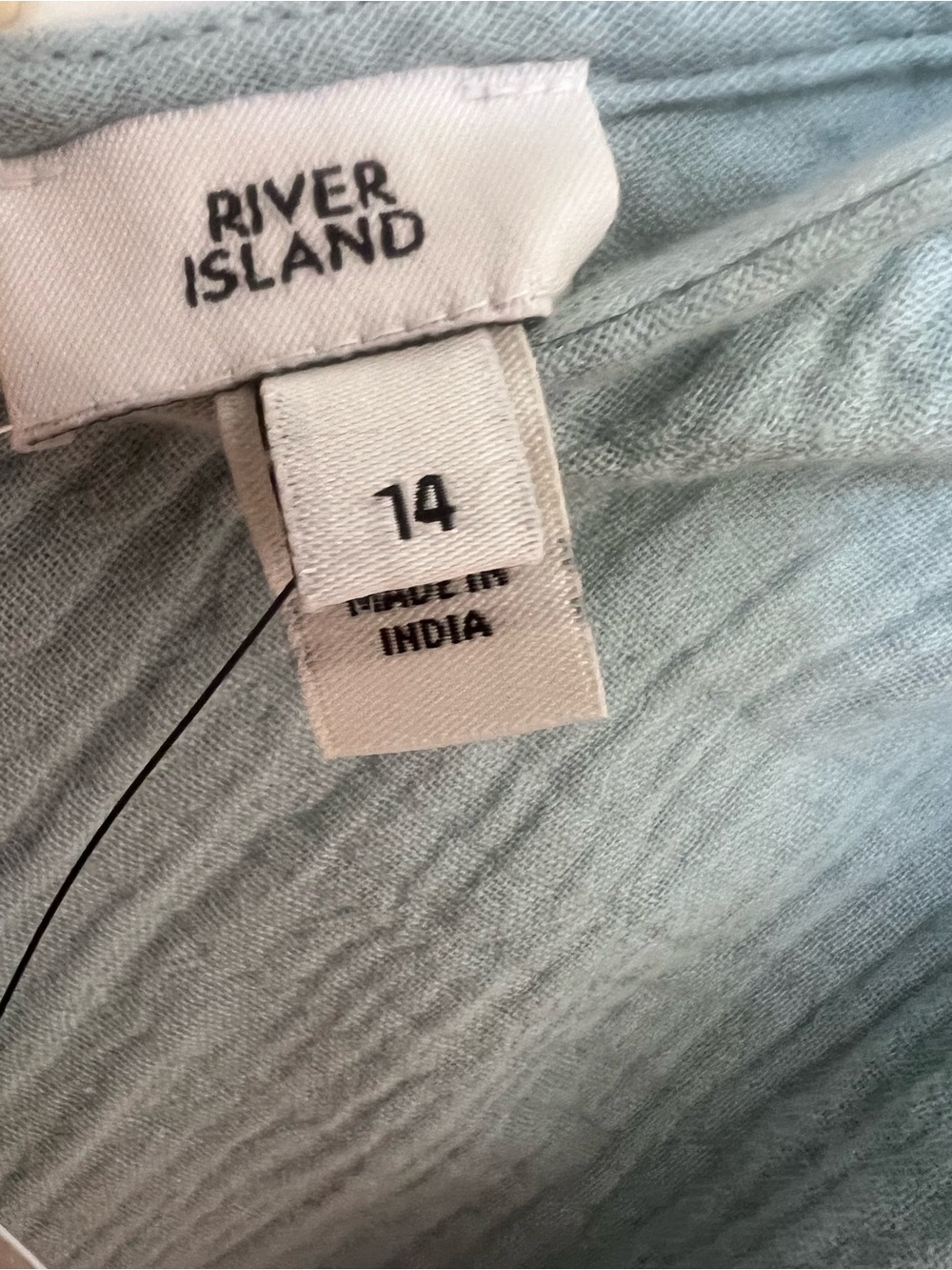 NWT River Island 100% Cotton Blue Midi Ruffle Boho Coastal Summer Sundress UK 14 - Picture 7 of 10